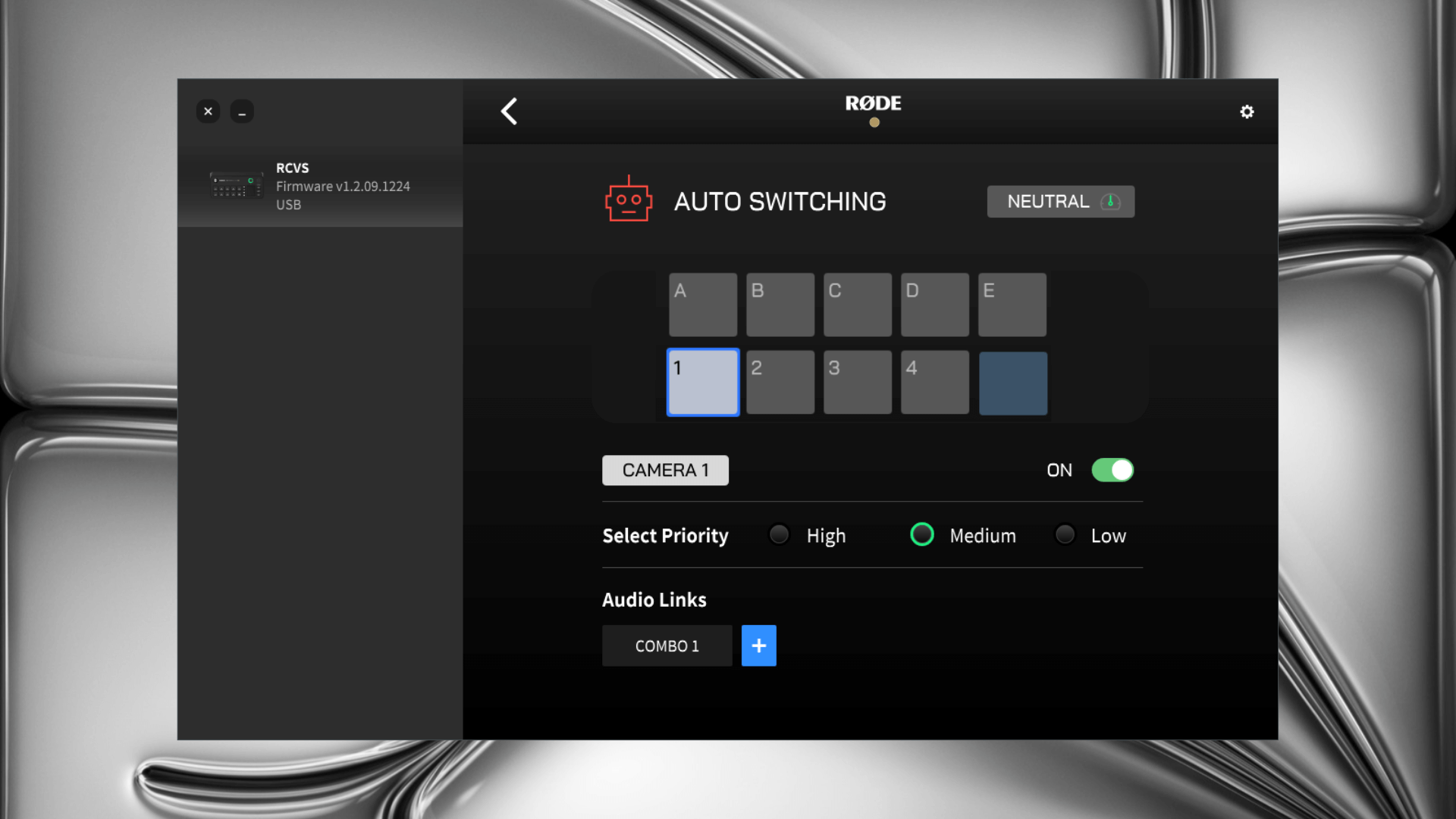 RØDECaster Video auto-switch settings